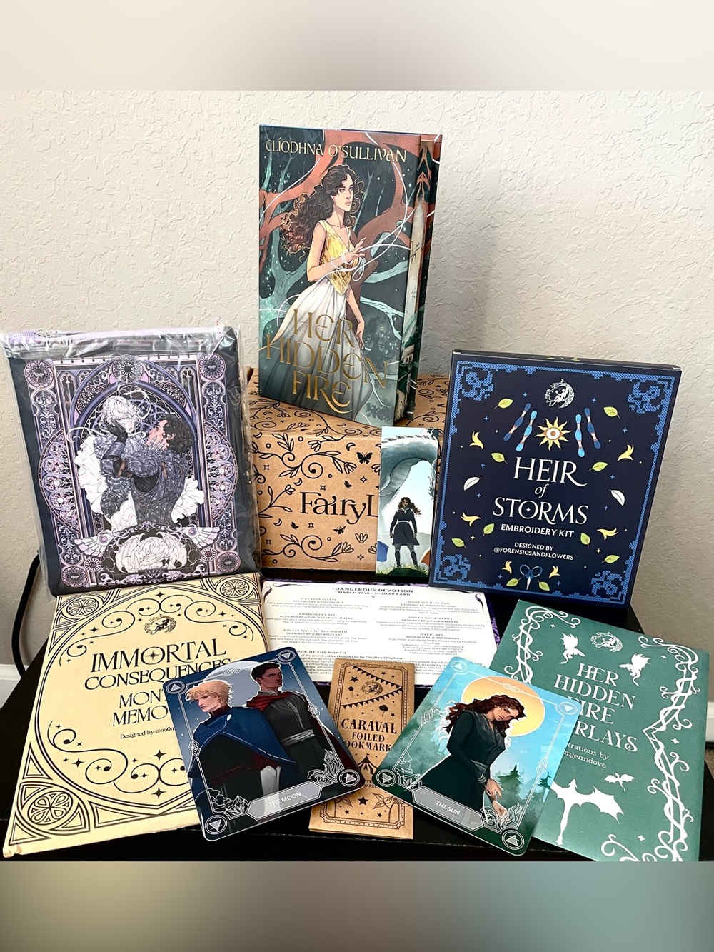 FairyLoot March 2026 YA Box with Items Her Hidden Fire by Clíodhna Sullivan